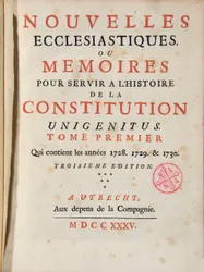 Les Nouvelles ecclésiastiques ou mémoires pour servir à l