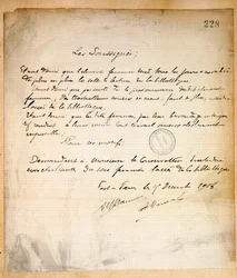 Letter of protest requesting refusal of entry for women to the Sorbonne Library