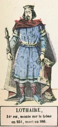 Lothaire, 34th King, Ascended the Throne in 954, Died in 986 (engraving)