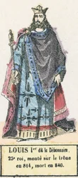 Louis I called the Pious, 25th King, Ascended the Throne in 814, Died in 840 (engraving)