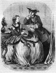 Louis XV and Madame de Pompadour, Jeanne Antoinette Poisson (1721-1764) (Marquise de Pompadour) - in Histoire de France by L.-P. Anquetil