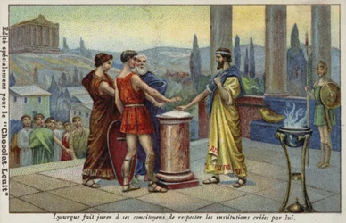 Lycurgus of Sparta Making His Fellow Citizens Swear to Respect the Institutions Established by Him