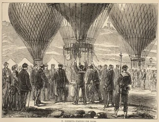 M. Gambetta starting for Tours, illustration from Cassells History of the War between France and Germany, 1870-1871