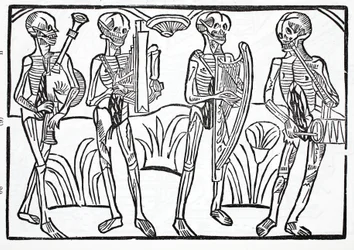 Macabre Dance - Skeletons of Musicians in an Orchestra