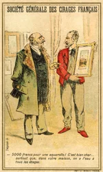 Man Haggling Over the Price of a Watercolour with an Artist
