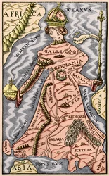 Map of Europe, illustration from Le Magasin Pittoresque, 1849