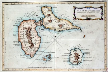 Map of the Island of Martinique, the Island of Saintes and the Island of Marie Galante in the West Indies