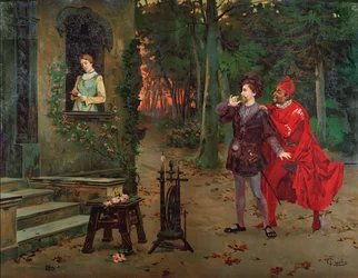 Marguerite, Faust and Mephisto Scene from Faust, circa 1900