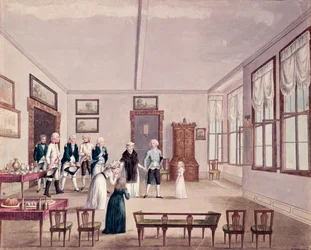 Marie-Thérèse-Charlotte de Bourbon, Madame Royale, meets her cousins Emperor Francis II of Austria and his wife Maria Teresa in Vienna after her release in 1795 from imprisonment in Paris, c.1796