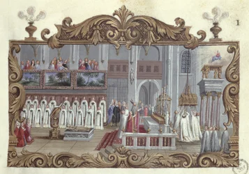 Mass dedicated to St. Genevieve, from a manuscript, 1709