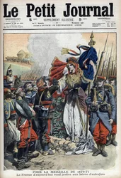 Medal for veterans of the war of 1870-1871: allegory of France rendering justice to the heroes of the past - Le Petit Journal of 19 December 1909