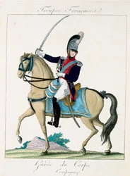 Member of the Grd du Corps, from Troupes Francaises, pub. chez Basset, Paris, c.1790
