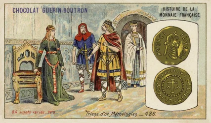 Merovingian gold triens, 486