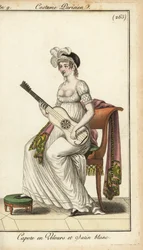 Merveilleuse playing a guitar