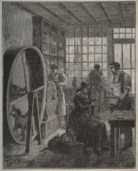 Metier and Craftsman: A Cutlery Shop in the Province in the 19th Century. Engraving from 1885 in 