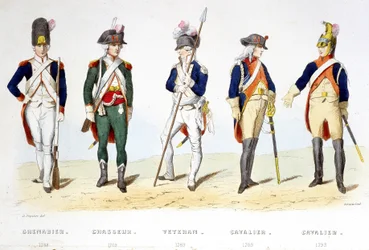 Military Uniform Under the Revolution 1789: Grenadier, Hunter, Veteran, Horseman