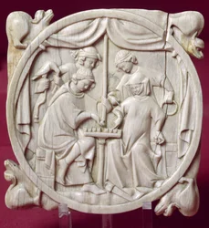 Mirror case depicting a game of chess, c.1300