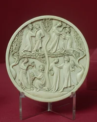 Mirror case depicting courtly scenes, c.1320-30
