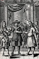 Miser, engraving from Moliere