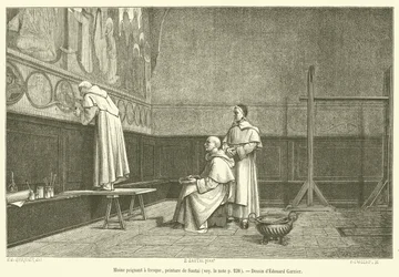 Monk Painting a Fresco (engraving)