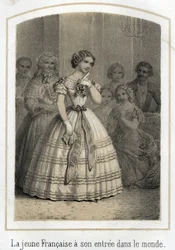 Society: the young French woman makes her entry into the world. She