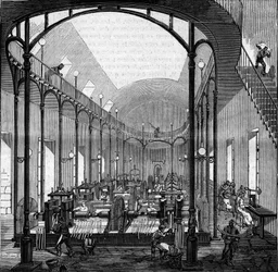 Money making: rolling and cutting. Engraving in “Le Monde Illustré”, no. 145 of 21 January 1860.