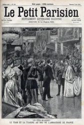 Moscow Celebrations: Tsar Nicholas II of Russia and Tsarina Alexandra Fiodorovna Romanova at the Ball of the French Embassy, in 