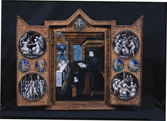 Mourning Cabinet with Scenes of the Life of Christ and Attributes of Henri II (1519-59) and Catherine de Medici (1519-89)