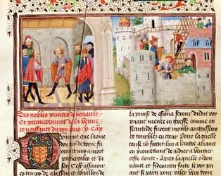 An Agreement and the Building of a Castle, from the Histoire des Nobles Princes de Hainaut, by Jacques de Guise