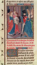 Marriage of Baldwin VI and Marie, Daughter of the Count of Champagne, from the Histoire des Nobles Princes de Hainaut, by Jacques de Guise