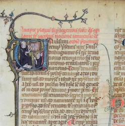 Dominican Monk Lecturing Two Other Monks, from Legenda Sanctorum Aurea by Jacques de Voragine