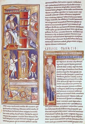 Esther and Ahasuerus and the Hanging of Haman, from the Souvigny Bible
