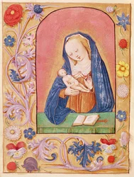 The Virgin and Child Playing with a Rosary, from a Book of Hours