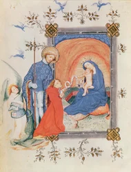 Virgin and Child with a kneeling man and St. George, from a Book of Hours