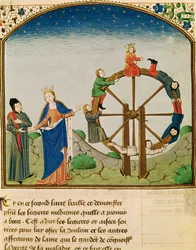 Boethius with the Wheel of Fortune, from De Consolatione Philosophiae, Translated by Jean de Meung