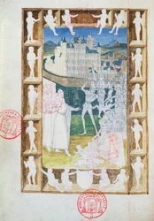 Ms 473 The Massacre of the Innocents, unfinished miniature from the Hours of Charles of France, c. 1466-69