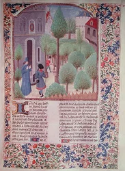 Planting Trees, from Livre des Prouffitz Champestres by Pietro de Crescenzi (1230-1320)