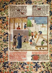 Construction of a House, from Livre des Prouffitz Champestres by Pietro de Crescenzi