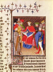 Rosane replies to the envoys from the people, from the Jean Sans Peur edition of De Casibus virorum illustrarium by Giovanni Boccaccio