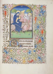 The Flight of the Holy Family, from the Besancon Book of Hours