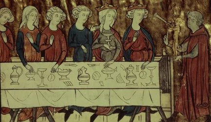The Birthday Feast of Nubien, King of Armenia, from Le Conte de Meliacin by Girardin d