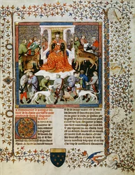 Preparing for the hunt, from the Livre de la Chasse by Gaston Phebus de Foix