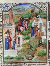 Scenes from the life of Saint Benedict (c.480-c.550) from the Breviary of the Duke of Bedford, c.1424-35