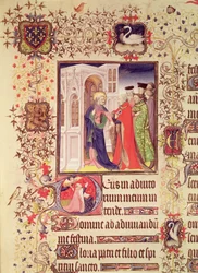 Jean de France, Duc de Berry being led by St. Peter into the Gates of Heaven (detail)