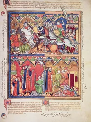 Joshua, from the Morgan Picture Bible, c.1244-54