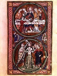 The Wedding Feast at Cana and the Baptism of Christ, detail from the 