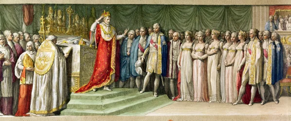 Napoleon Bonaparte (1769-1821) Crowning himself with the Iron Crown of the Lombards at Milan, 1805
