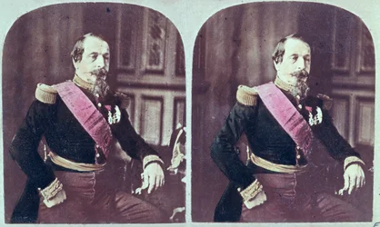 Napoleon III, coloured stereoscopic photograph taken between 1860 and 1870