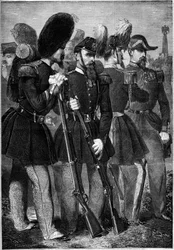 New Uniforms of the French Imperial Guard in 1860 - Engraving in 