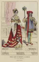 Noblewoman going to Mass, 15th or 16th Century